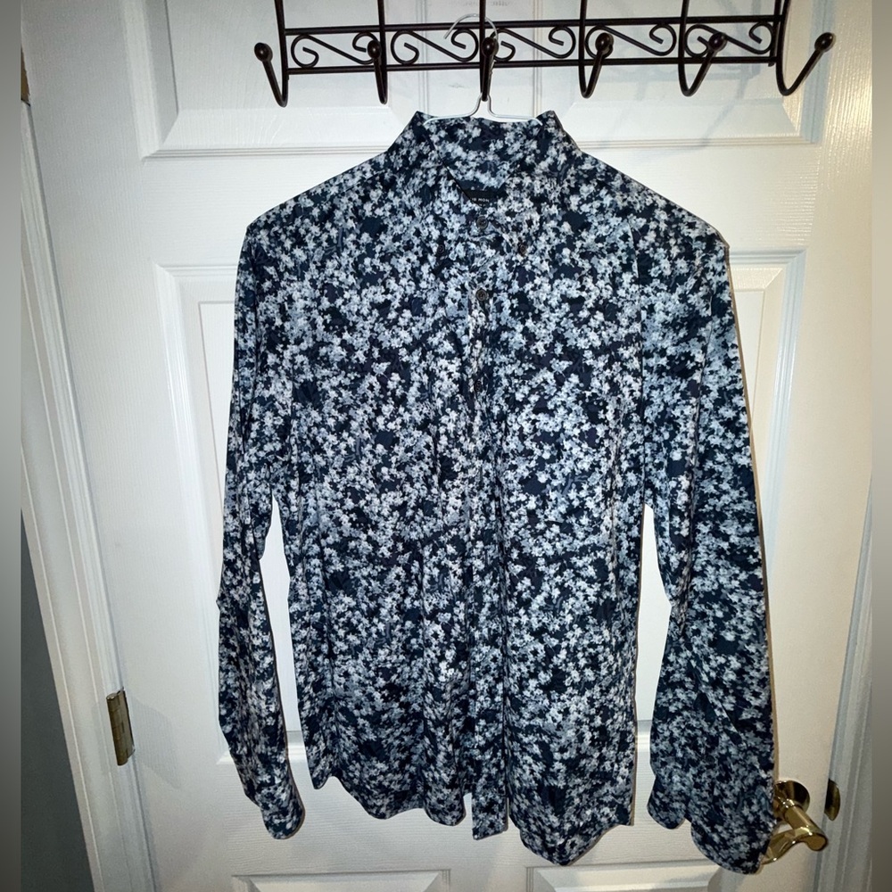 Club Monaco - Men’s Slim Fit Floral Casual Button Down Shirt